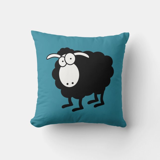 Black and white sheep throw pillow (Front)