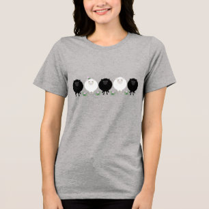 Black and White Sheep  Tri-Blend Shirt