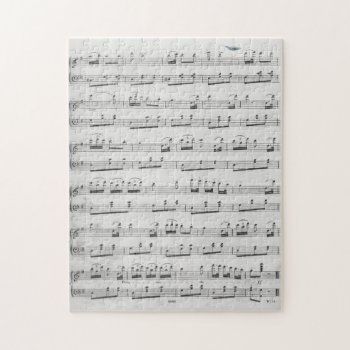 Black And White Sheet Music Jigsaw Puzzle by theunusual at Zazzle