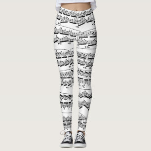 Black and White Sheet Music Leggings