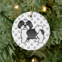 Black and 2024 white dog ornament