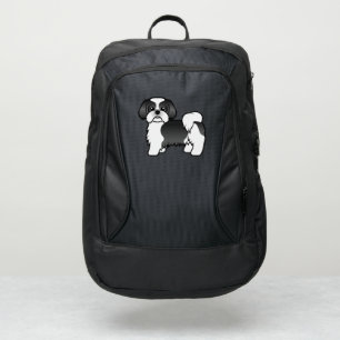 Black And White Shih Tzu Cute Cartoon Dog Port Authority® Backpack