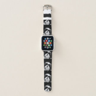 Black and white Shih Tzu dog Apple Watch Band