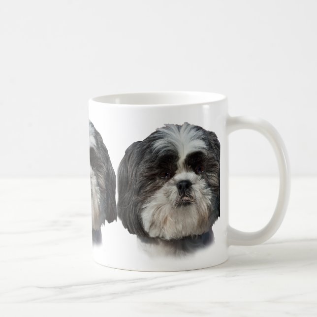 Black and White Shih Tzu Dog Coffee Mug (Right)