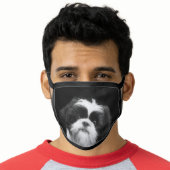 Black and White Shih Tzu dog face mask (Worn Him)