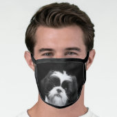 Black and White Shih Tzu dog face mask (Worn Him)
