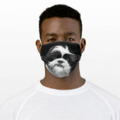 Black and white Shih Tzu dog face mask cover (Worn)