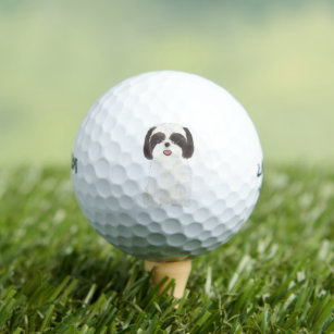 Black and White Shih Tzu Golf Balls