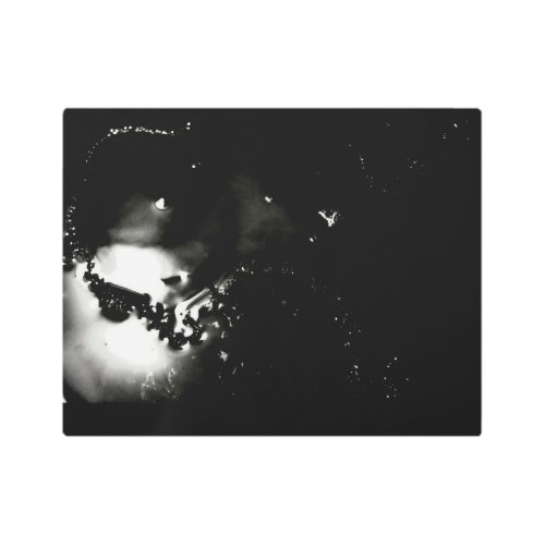 Black and White Shimmer Metal Print