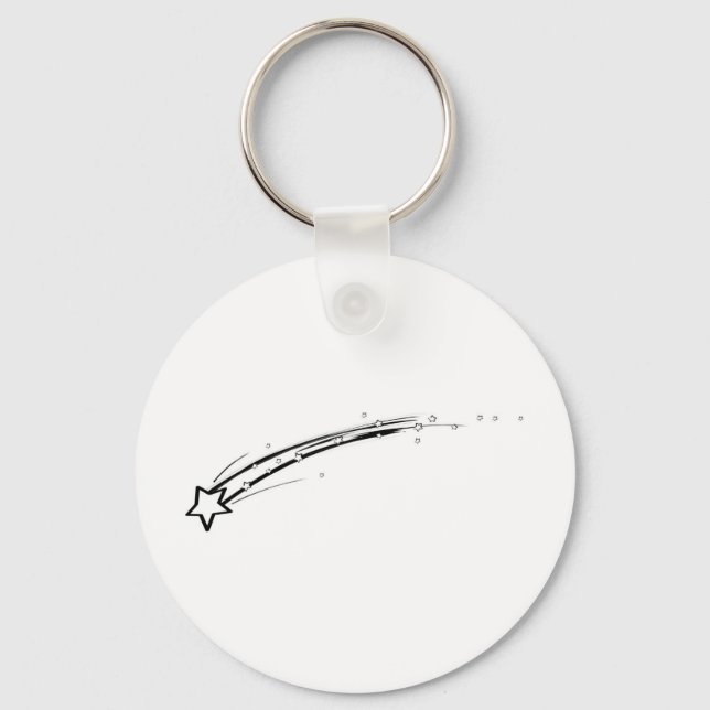 Black and White Shooting Star Keychain (Front)