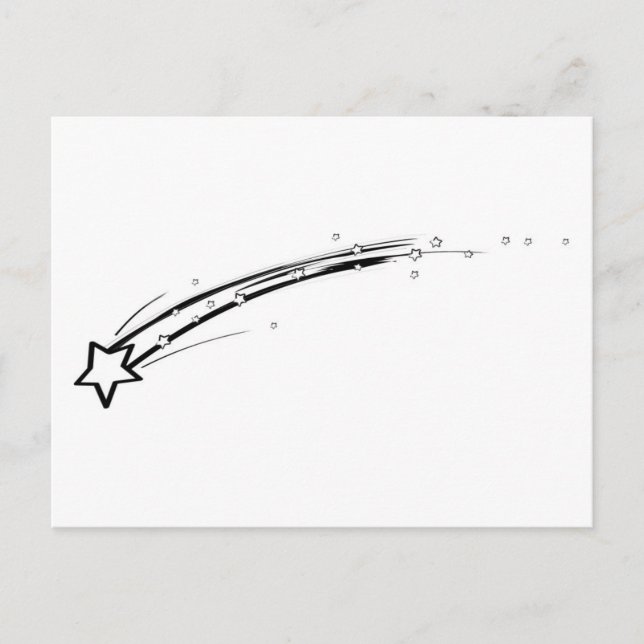 Black and White Shooting Star Postcard (Front)