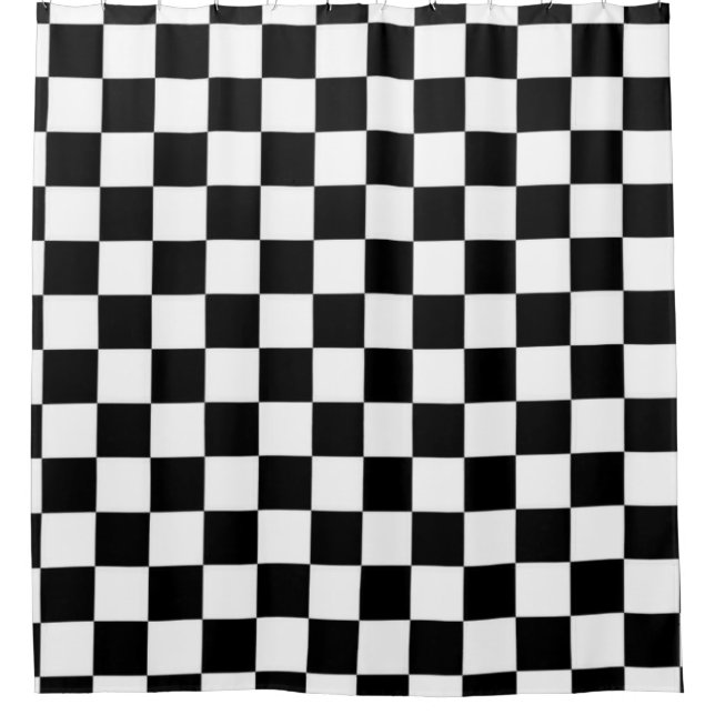 Black and white shower curtain (Front)