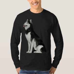 Black And White Siberian Husky T-Shirt