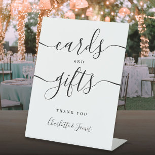 Black And White Signature Script Cards And Gifts Pedestal Sign