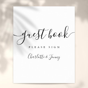 Black And White Signature Script Guest Book Sign