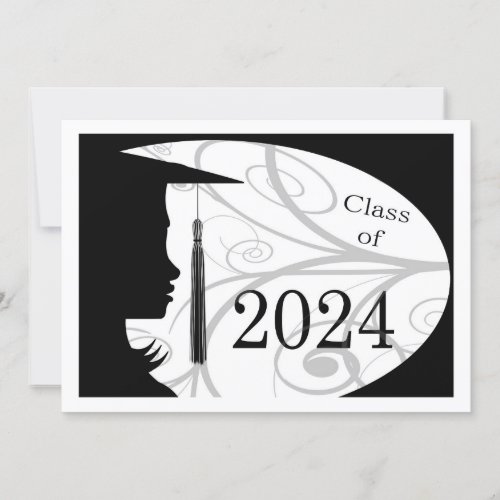 Black and White Silhouette 2024 Card