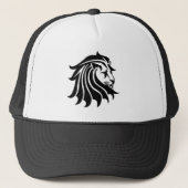 Black and White Silhouette Lion Hat (Front)