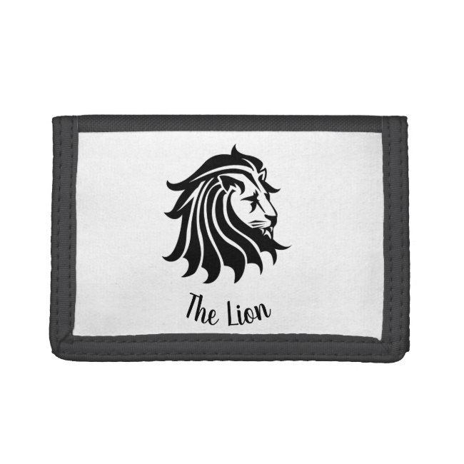 Black and White Silhouette Lion Wallet