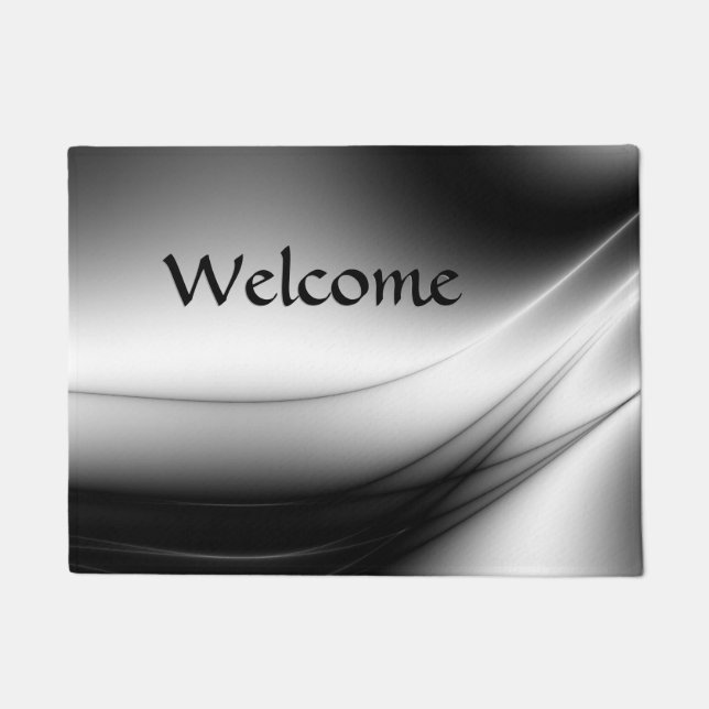 Black and White Silk Look Estuary Doormat (Front)