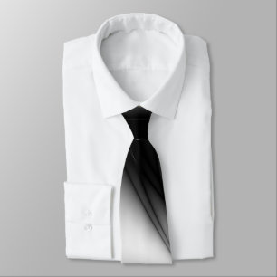 Black and White Silk Look Estuary Neck Tie