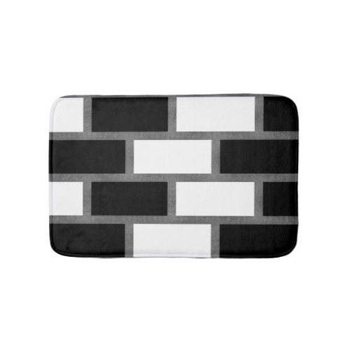 Black And White Sillitoe Tartan Checkered Pattern  Bath Mat
