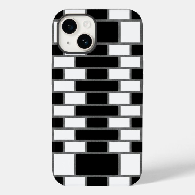 Black And White Sillitoe Tartan Checkered Pattern  Case-Mate iPhone Case (Back)