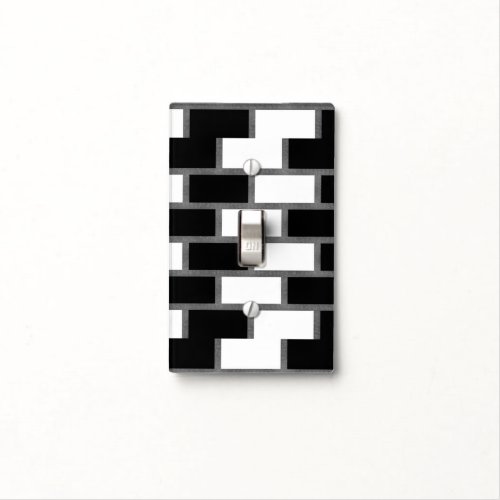 Black And White Sillitoe Tartan Checkered Pattern  Light Switch Cover