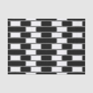 Black And White Sillitoe Tartan Checkered Pattern Tissue Paper