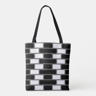 Black And White Sillitoe Tartan Checkered Pattern Tote Bag