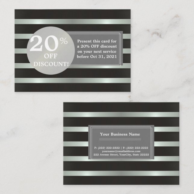 Black and White Silver Label Discount Coupon  (Front/Back)