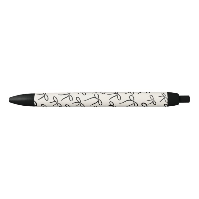 Black and White Simple Bows Pattern Pen (Front)