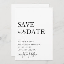 Black and White Simple Calligraphy Save The Date