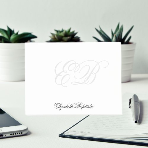 Black and White Simple Elegant Monogram Post_it Notes