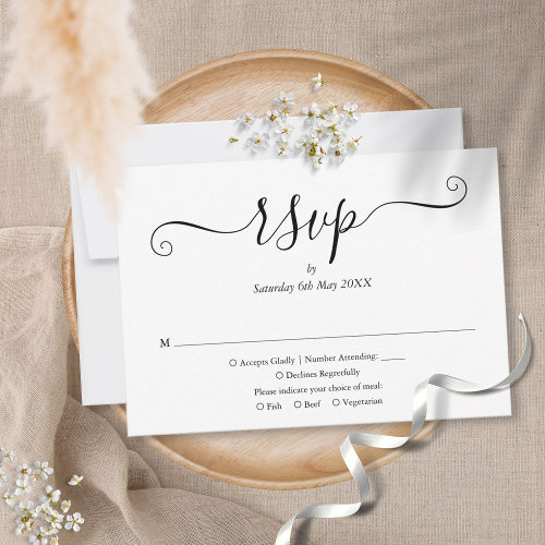 Black and White Simple Elegant Script Wedding