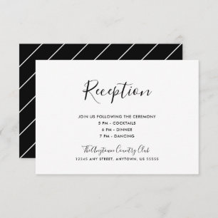 Black and White Simple Elegant Wedding Reception Invitation