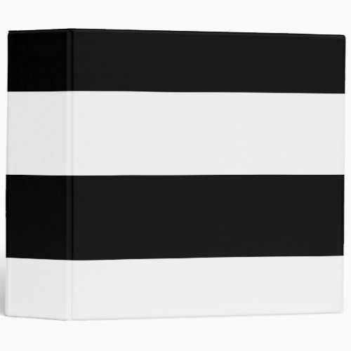 Black and White Simple Extra Wide Stripes 3 Ring Binder