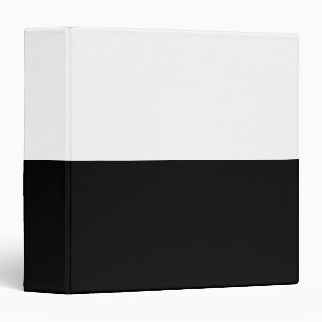 Black and White Simple Extra Wide Stripes 3 Ring Binder (Front/Spine)