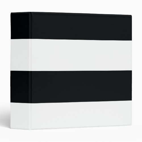 Black and White Simple Extra Wide Stripes 3 Ring Binder
