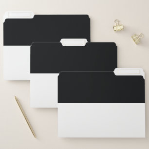 Black and White Simple Extra Wide Stripes File Folder