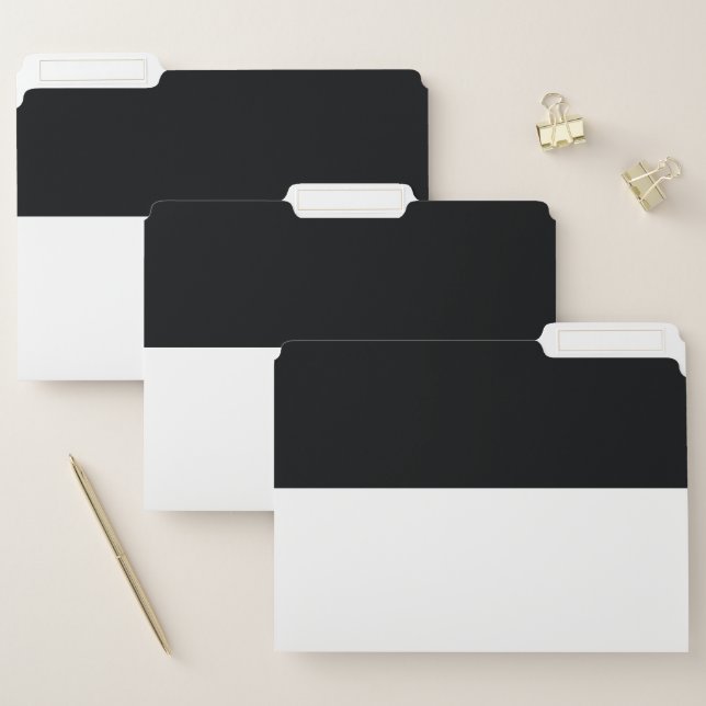 Black and White Simple Extra Wide Stripes File Folder (Set)