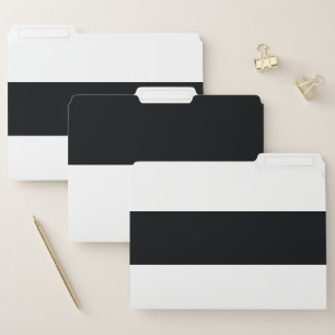 Black and White Simple Extra Wide Stripes File Folder