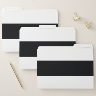 Black and White Simple Extra Wide Stripes File Folder