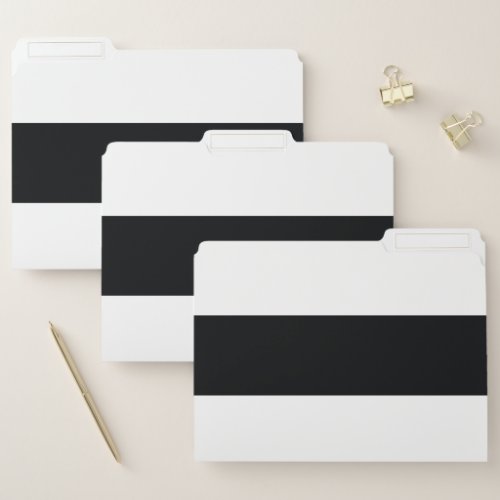 Black and White Simple Extra Wide Stripes File Folder