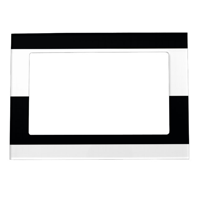 Black and White Simple Extra Wide Stripes Magnetic Frame (Front)