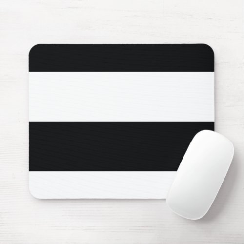 Black and White Simple Extra Wide Stripes Mouse Pad
