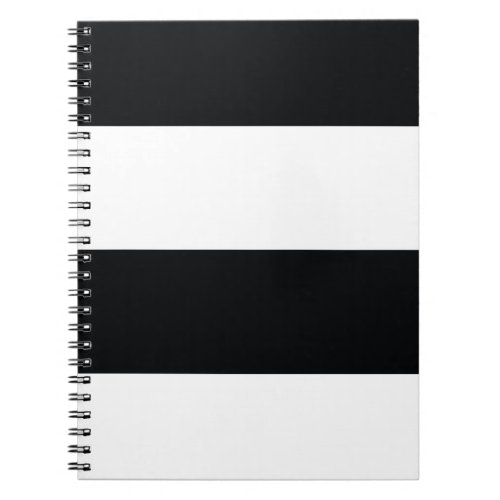 Black and White Simple Extra Wide Stripes Notebook