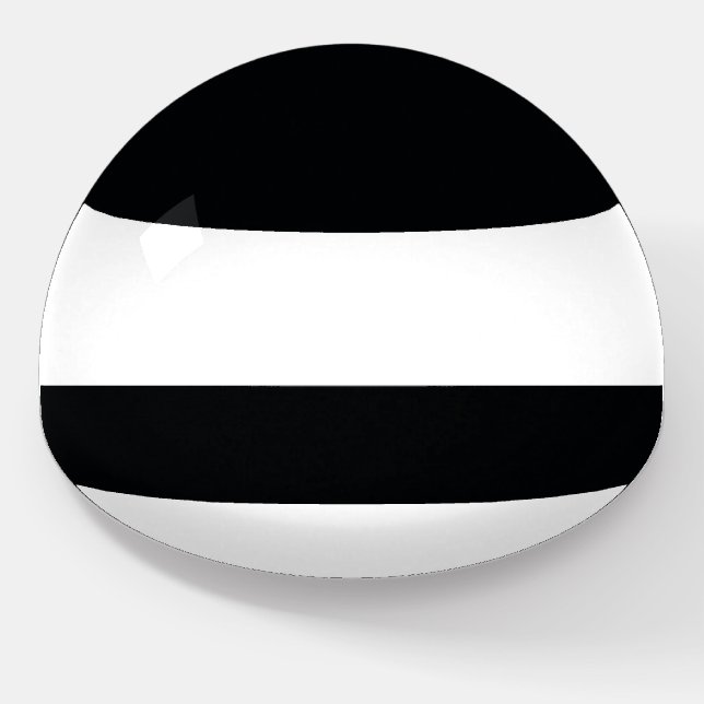 Black and White Simple Extra Wide Stripes Paperweight (Angled)