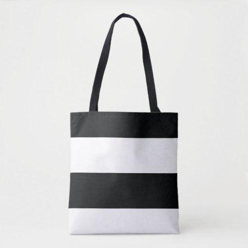 Black and White Simple Extra Wide Stripes Tote Bag