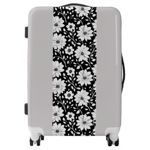 Black and White Simple Flower Seamless Pattern Luggage