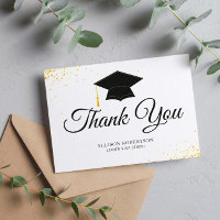 black and white simple graduation thank you